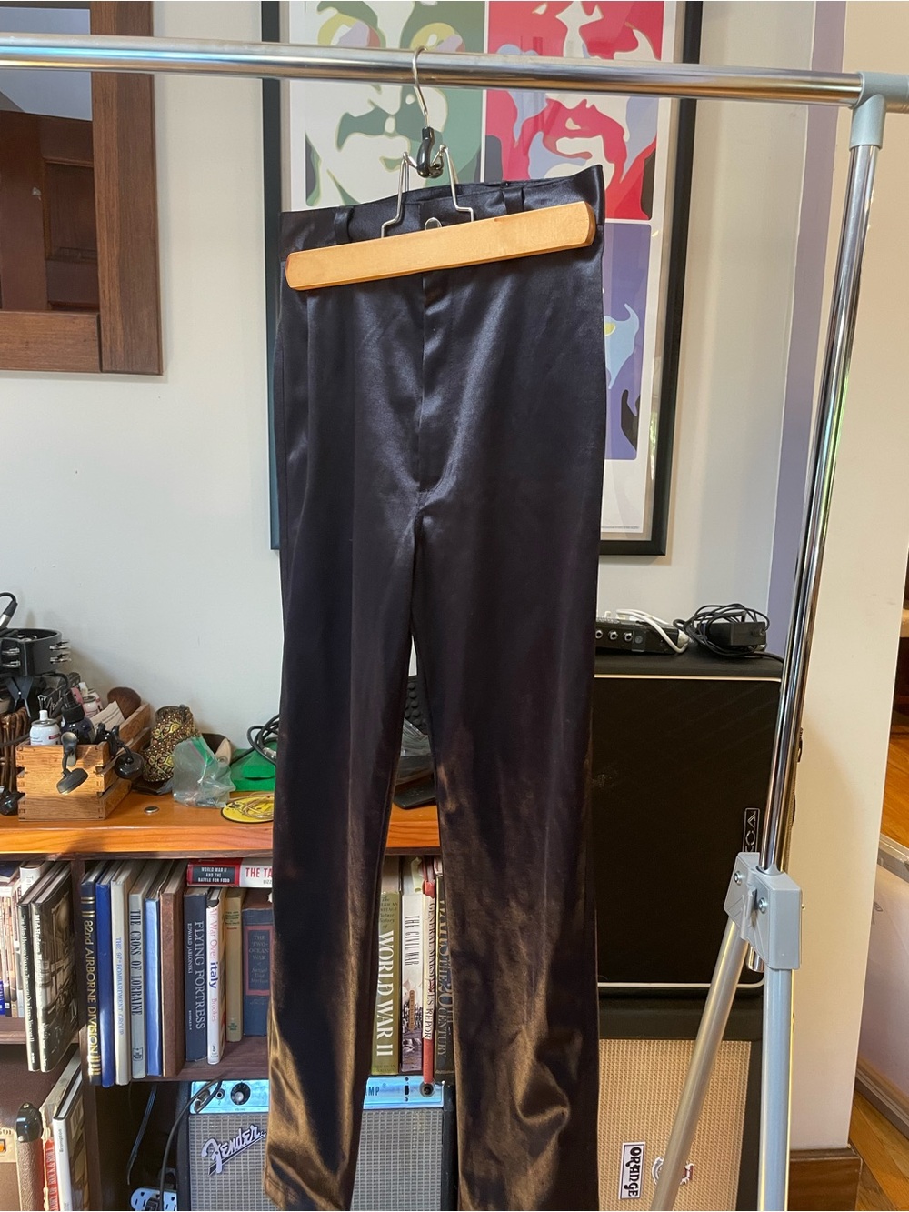 Vintage Frederick's of Hollywood Black Satin Pants